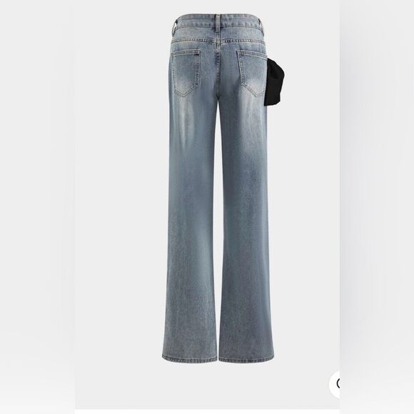 Micas womens black bow Jeans size S NWT - Picture 2 of 12